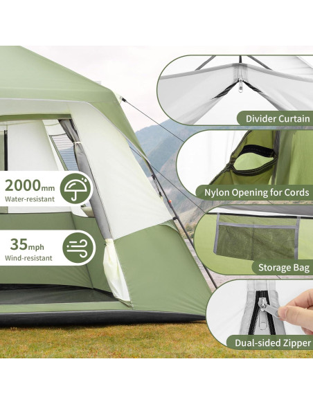 Tienda de Camping Outvita 6 Personas Impermeable Instantánea
