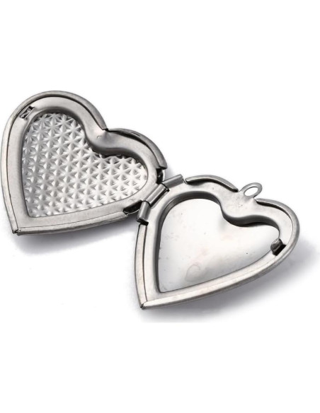 20 Piezas Encantos de Locket Acero Inoxidable Ornazy Corazón