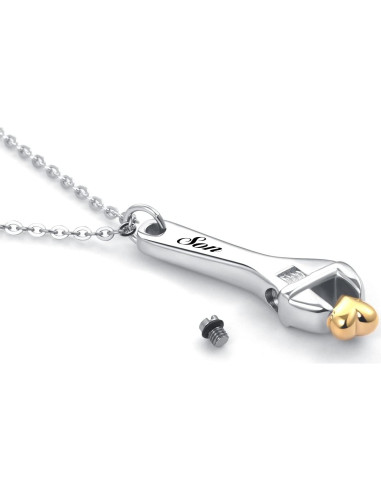 Collar de cremación de llave inglesa LuxglitterLin para cenizas