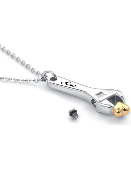 Collar de cremación de llave inglesa LuxglitterLin para cenizas