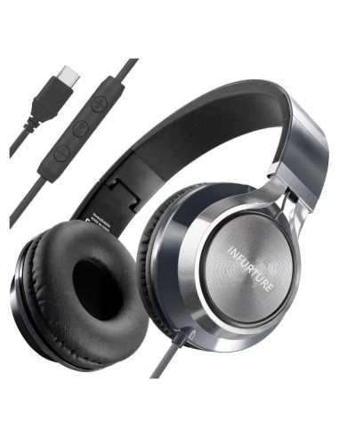 Auriculares USB C INFURTURE FTBH118AB con Micrófono y Control