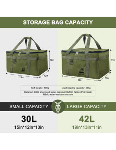 Bolsa de Almacenamiento Táctica OuYezy 42L Impermeable Verde 2