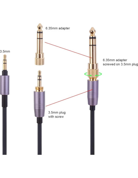 Cable de audio en espiral Hizsoaor 4.27m para Audio Technica
