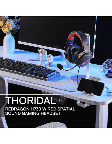 Auriculares Gaming Redragon H730 USB 53mm Sonido 360 Negro