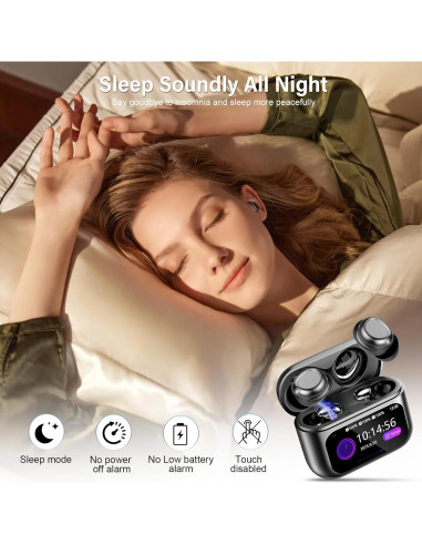 Auriculares Bluetooth 5.4 ZYHKON SU9 para dormir, 48h reproducción