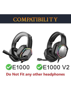 Cubierta de diadema SOULWIT para auriculares E1000/E1000V2 - Negro 2