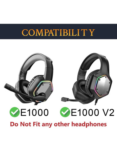 Cubierta de diadema SOULWIT para auriculares E1000/E1000V2 - Negro