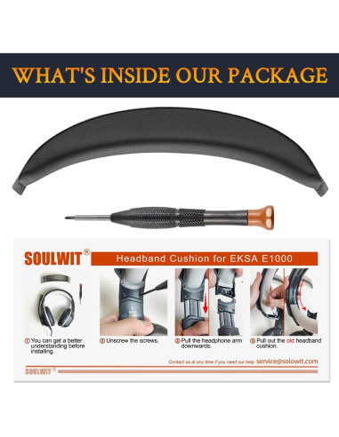 Cubierta de diadema SOULWIT para auriculares E1000/E1000V2 - Negro