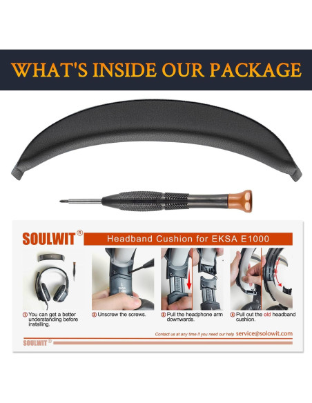 Cubierta de diadema SOULWIT para auriculares E1000/E1000V2 - Negro