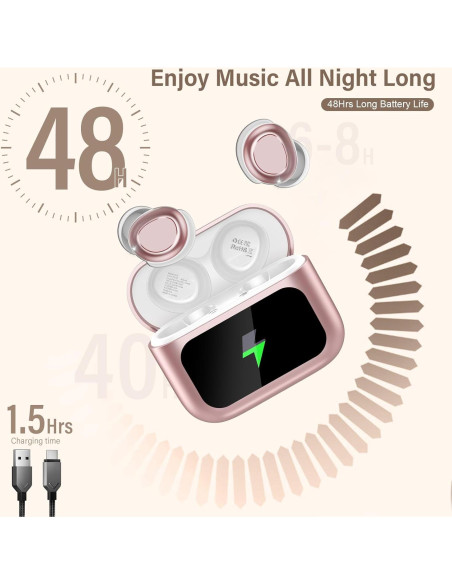 Auriculares Bluetooth 5.4 ZYHKON SU9 para dormir, 48h reproducción
