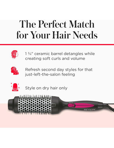 Cepillo Calentado Revlon Perfect Match 4.4 cm - Rizos y Volumen