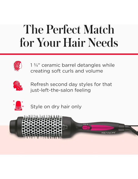 Cepillo Calentado Revlon Perfect Match 4.4 cm - Rizos y Volumen