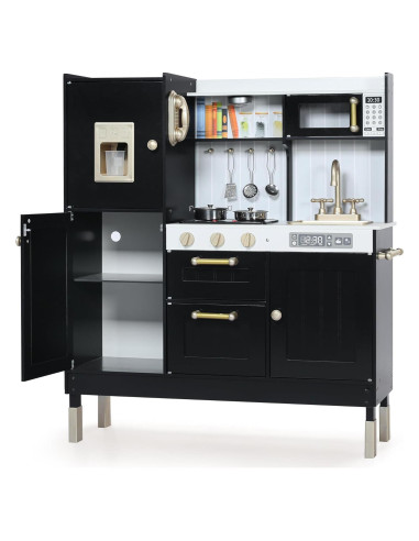 Cocina de Madera Kinder King para Niños 96.5x88.9cm Negra