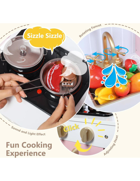 Cocina de Madera Kinder King para Niños 96.5x88.9cm Negra