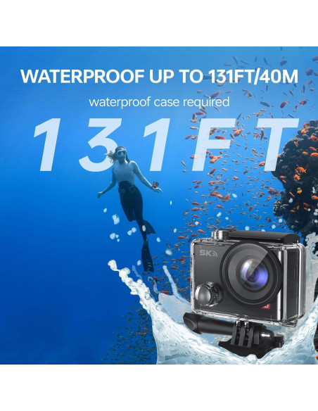 Cámara de Acción Hiicam Speed 10 5K 30FPS Impermeable 40M Cámara de Acción Hiicam Speed 10 5K 30FPS Impermeable 40M