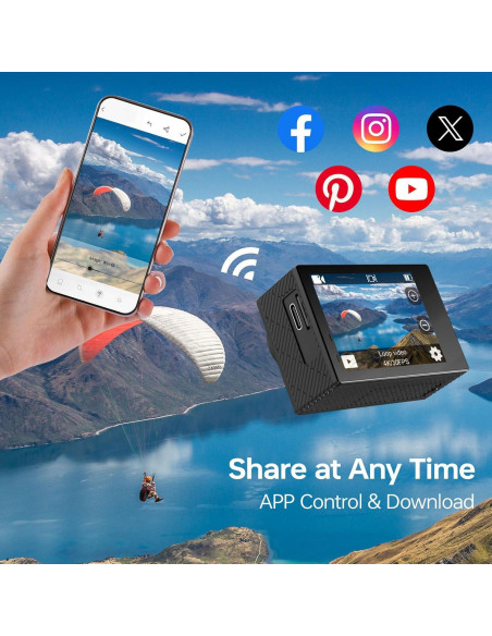 Cámara de Acción Hiicam Speed 10 5K 30FPS Impermeable 40M Cámara de Acción Hiicam Speed 10 5K 30FPS Impermeable 40M