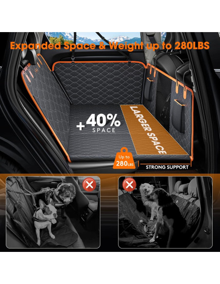 Funda de Asiento Trasero para Perros MIXJOY - Extensor Negro