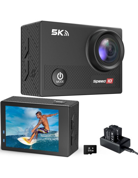 Cámara de Acción Hiicam Speed 10 5K 30FPS Impermeable 40M Cámara de Acción Hiicam Speed 10 5K 30FPS Impermeable 40M