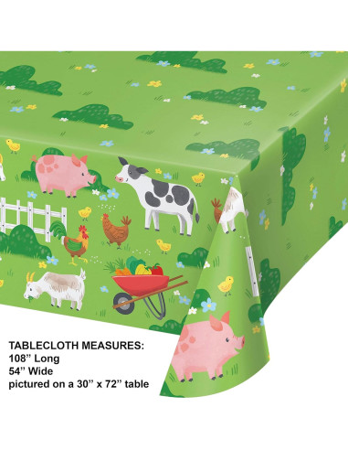 Mantel de Papel de Animales de Granja Trendware 3 Unidades