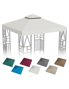 Toldo de Gazebo Cuadrado ERFEI 3.05x3.05m Beige Impermeable