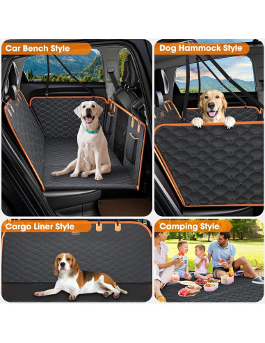 Funda de Asiento Trasero para Perros MIXJOY - Extensor Negro