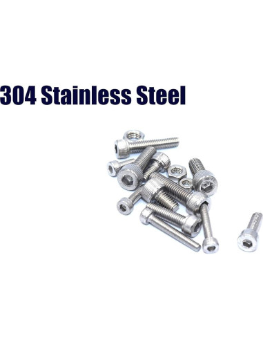 Juego de 200 Piezas Tornillos y Tuercas M3 Acero Inoxidable 304