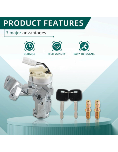 Interruptor de Cilindro de Bloqueo de Encendido AUTOKAY 45020-06-4 para Toyota Camry 2002-2006