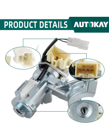 Interruptor de Cilindro de Bloqueo de Encendido AUTOKAY 45020-06-4 para Toyota Camry 2002-2006