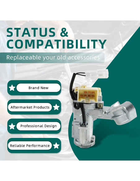 Interruptor de Cilindro de Bloqueo de Encendido AUTOKAY 45020-06-4 para Toyota Camry 2002-2006