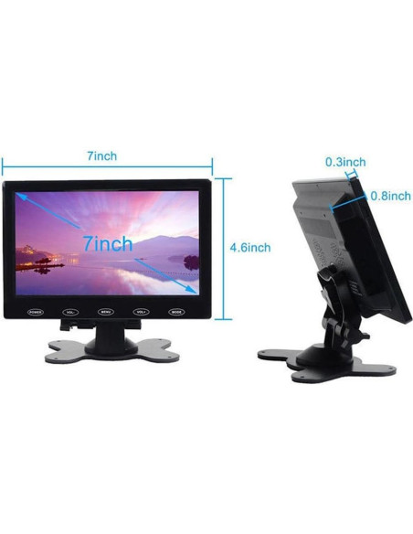 Monitor TFT LCD 7" SallyBest SY-305 HD 800x480 Portátil