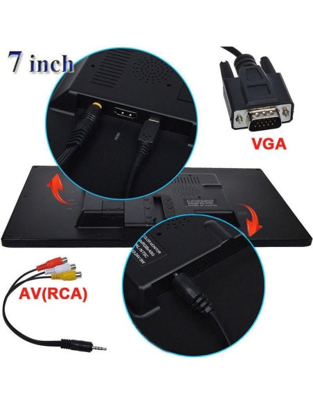 Monitor TFT LCD 7" SallyBest SY-305 HD 800x480 Portátil