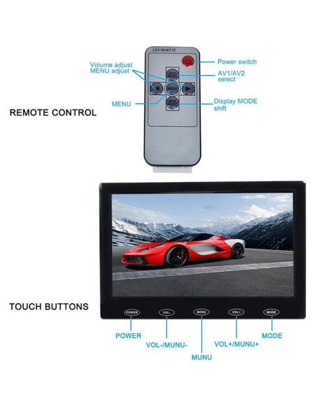 Monitor TFT LCD 7" SallyBest SY-305 HD 800x480 Portátil