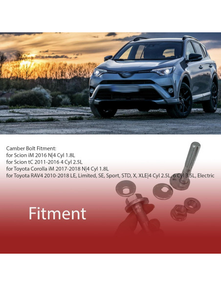 Pernos de Alineación Excéntrica HLVEAUTO para Camber Toyota