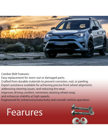 Pernos de Alineación Excéntrica HLVEAUTO para Camber Toyota