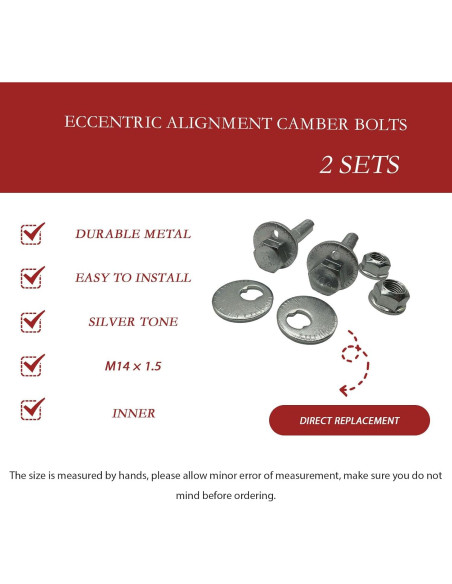 Pernos de Alineación Excéntrica HLVEAUTO para Camber Toyota