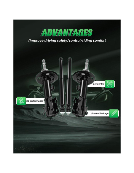 Amortiguadores SCITOO de Gas para Toyota Prius C y Yaris - Juego de 4