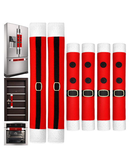6 Fundas para Manijas de Refrigerador Boao Navidad Cinturones