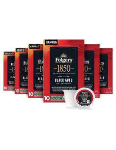 Café Folgers 1850 Black Gold Tostado Oscuro 60 Cápsulas K-Cup