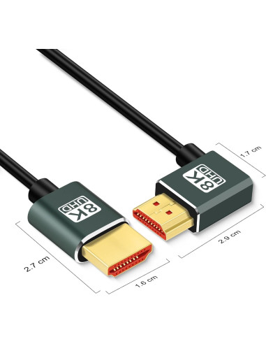 Cable HDMI 2.1 Ultra Delgado 8K 90 Grados 2.0M Thsucords