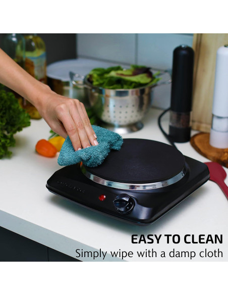 Cocina Eléctrica OVENTE BGS101B 1000W Hierro Fundido 22.86cm