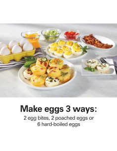 Cocedor Eléctrico de Huevos Hamilton Beach 25511 Verde 6 Huevos 2