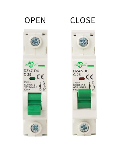 Disyuntor Miniatura DC 10A ZGLEDUN 1 Polo 110-250V 6kA
