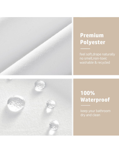 Funda de Ducha Impermeable Felisa 182.88x182.88 cm Blanca