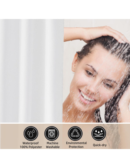 Funda de Ducha Impermeable Felisa 182.88x182.88 cm Blanca