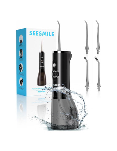 Irrigador Dental Portátil SEESMILE Negro 300 ML 100 Modos IPX7