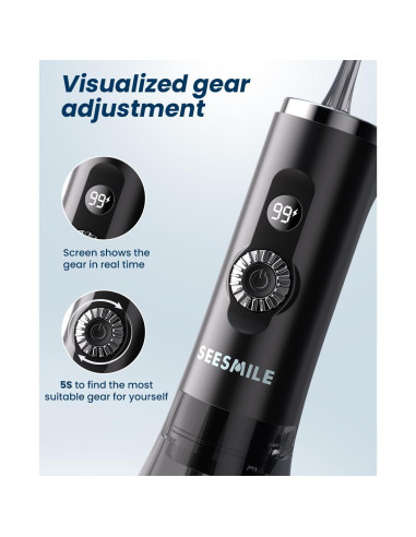 Irrigador Dental Portátil SEESMILE Negro 300 ML 100 Modos IPX7