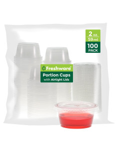 Tazas de Porción de Plástico Freshware 2 oz - 100 Juegos