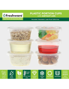 Tazas de Porción de Plástico Freshware 2 oz - 100 Juegos 2