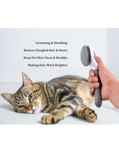 Cepillo Autolimpiante SLPET para Perros y Gatos - 13.9x23.7cm