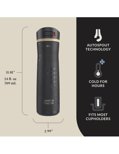 Botella de Agua Contigo Ashland 24oz Acero Inoxidable Regaliz